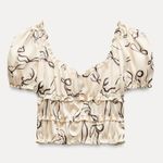 ZARA  Satin Effect Printed Crop Top Photo 5