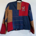 Vintage Jacket with Flowers Patches size PM Blue Photo 1