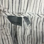 Athleta  Linen Stripe Crop Pant Stretch Waist Drawstring White Summer Beach 14P Photo 4