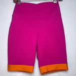STAUD  NEW Vibrant Pink and Orange Women's Stretch Shorts Size Small Photo 0