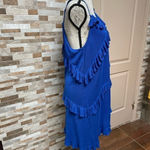 Belldini NWT cobalt blue asymmetrical knit dress w rhinestones and ruffles Sz XL Photo 10