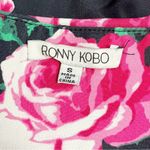 Ronny Kobo Lauryn Floral Print Draped Ruched Mini Skirt Size Small Black Pink Photo 11