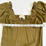 Jen's Pirate Booty Night Bird Mini Smocked Green Linen Blend Dress Size XS Photo 8