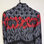 Icelandic Designs Cardigan Sweater Womens Small Wool Floral Gray Full Zip Knit * Photo 8
