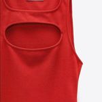 ZARA Red Mini Dress with Cut Out Photo 2