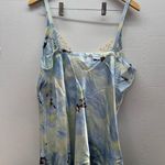 George Y2K Floral Lace Cami Slip Silk Top Blue Size XL Photo 3