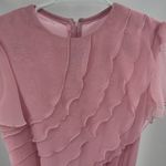 JCPenney Fashion vintage 70s Pink Chiffon ruffle floor length Dress prom costume Size 12 Photo 4