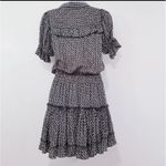 Skylar + Madison  Brown and White Ruffled Puff Sleeve Mini Dress Photo 3