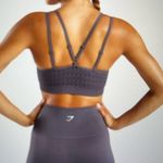 Gym Shark lavender sports bra Energy Seamless Sports Bra size small top Photo 2