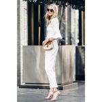 Black Halo  Brooklyn Bell-sleeve Cropped Jumpsuit in White Size US 4 Photo 2