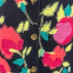 Susan Bristol Vintage Boiled Wool Embroidered Floral Cardigan Sweater Medium Photo 4