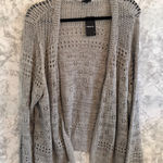 Torrid 3 Heather Grey Cardigan Drop Shoulder Open Stitch Cropped 3x 22 24 NWT Photo 0