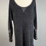 Soft Surroundings Tao Thermal Tunic Top S Small Washed Black Button Pattern Cuff Photo 0