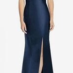 Alfred Sung NWT Midnight Navy Spaghetti Strap Mermaid Dress Size 12 Photo 0