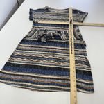 Gilli Dress Womens Small Blue Brown Striped Tie Waist‎ Short Sleeve Made USA Photo 5