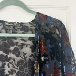 Winter Kate Kimono Topper Floral Velvet Burnout Bohemian kimono silk XS Black Photo 5