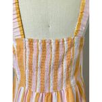 Pink White Orange Striped Tiered Maxi Dress Photo 6