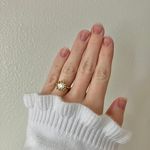 Avon Gold Solitaire Prong Halo Ring Promise Engagement Diamond Glam Classic Jewelry Photo 1