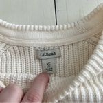 LL Bean‎ Womens Striped Chunky Cable Knit Sweater Size XS White Pink Gray Photo 2
