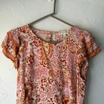 Cynthia Rowley  Paisley Flutter Sleeve Blouse Size M Boho‎ Chic Crinkle Rayon Top Photo 1