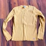 Carhartt  Ribbed 100% Cotton Henley Long Sleeve Shirt Mustard Yellow Photo 0