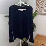 MM6 Maison Margiela Long Sleeve Striped Knit Ribbed Sweater Navy‎ Blue M Black Size XL Photo 2