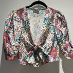 Sandro  Multicolor Floral Tie-Front Blouse Photo 0