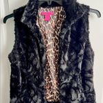 Betsey Johnson Women Size S Black Faux Fur Vest Photo 11
