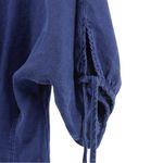 ZARA NEW  Navy Linen Blend Deep V Short Romper Resort Coastal Vacation M Photo 5