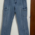 SOUNDSTYLE Unity Utility Straight Leg Cargo Jeans Light Wash Size 8 streetstyle Blue Photo 0