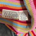 Willi Smith  Silk Turtleneck Sweater Womens Short Sleeve colorful stripes sz L Photo 3