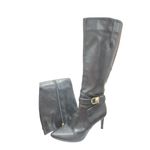 Calvin Klein JEMAMINE $230 Black Vegan Leather Designer Tall Heel Boots 9.5 Photo 3