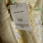 Free People Vintage  Yellow Silk Satin Floral Print Empire Slip Mini Dress Size 2 Photo 9