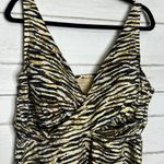 Swimsuits For All Swim Dress Handkerchief Hem Metallic Zebra Print Size 28 Tan Photo 3