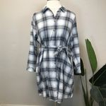 Torrid  Blue Plaid Long Sleeve Button Front Shirt Dress - New! - Size 18/20 (2) Photo 2