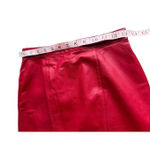 Mixit Vintage Evan Davies 100% Leather Red Pencil Skirt Photo 5