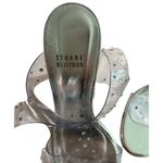Stuart Weitzman Clear Silver Crystal Embellishments T-Strap Sandal Heels size 7 Photo 5
