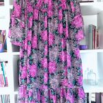Piper & Scoot  Women’s MuMu Pink Black brown Floral lined Dress Sz small Photo 1
