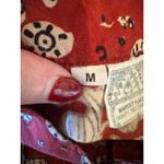 Market Place Dress Women Medium Red Batik‎ Cotton Abstract Embroidered Midi Boho Photo 9