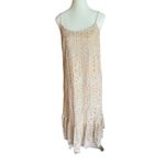 Anthropologie Eri + Ali Twilight Lace Dress Crochet Midi Silver Pink Boho Photo 2