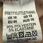 Pretty Little Thing Crop Top Womens 12 Beige Long Mesh Sleeve Boho Coquette Ballet Photo 4