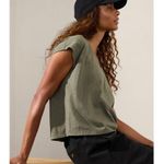 Athleta  M Classic Slub Tee Moss Green Medium 624101012 Photo 3