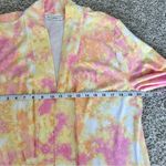 Isaac Mizrahi 🦋 Issac Mizrahi Pink Orange Tie Dye Printed Knit Cardigan Large Duster Photo 8