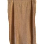 Talbots NWT  Beige Ribbed Knit Sparkley Metallic Pull On Midi Skirt Womens Sz XL Photo 0