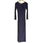 Lauren Ralph Lauren Purple Bead Embellished Long Sleeve Evening Gown 2 Photo 1