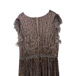 Mac Duggal Size 24 Beige Sequin Wrap Over Cap Sleeve Gown Champagne Formal 5502 Photo 7