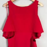 Badgley Mischka Badgley Mishcka Belle Cut Out Formal Maxi Dress Womens 6 Red Slit Cocktail Party Photo 5