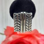 Great Silver Tone Textured Square Clip On Earrings Etched Mirrored CUTE .75" Photo 7