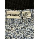 Fashion Bug Sweater Long Sleeve Size XL Chunky Knit Blue/White Boat Neck Photo 4