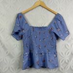 Madewell Smocked Flutter-Sleeve Top in Aloha Floral Size XS NWT Photo 9